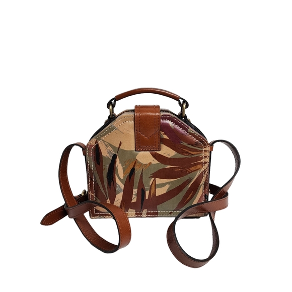 PATRICIA NASH PALM LEAVES MARINA MINI SATCHEL OR CROSSBODY - Picture 2 of 11